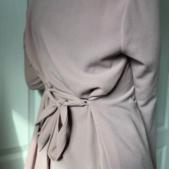 Women's Pink Trench Coat - Long Blazer - Light Jacket - Women's Business casual - Picture 2 of 4